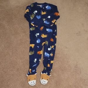 Carter's Navy Dinosaur Footie Pajamas